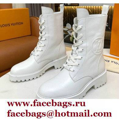 Louis Vuitton Territory Flat Ranger Ankle Boots White 2021