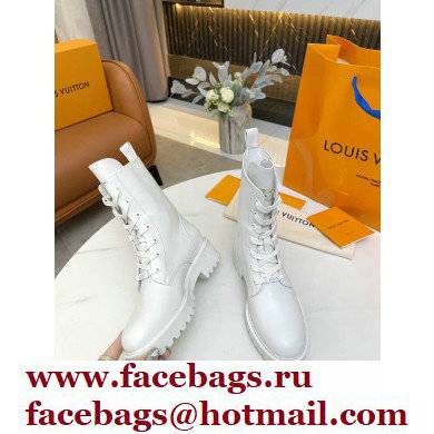Louis Vuitton Territory Flat Ranger Ankle Boots White 2021 - Click Image to Close