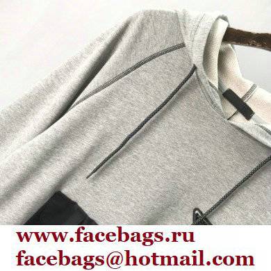 Prada Hoodie Sweatshirt Gray with nylon details 2021 - Click Image to Close