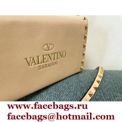 Valentino Rockstud Alcove Grainy Calfskin Box Bag Nude 2021