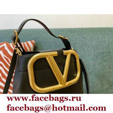 Valentino Supervee Calfskin Handbag Black 2021 - Click Image to Close