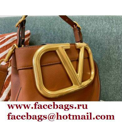Valentino Supervee Calfskin Handbag Brown 2021 - Click Image to Close
