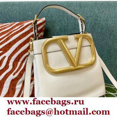 Valentino Supervee Calfskin Handbag White 2021 - Click Image to Close