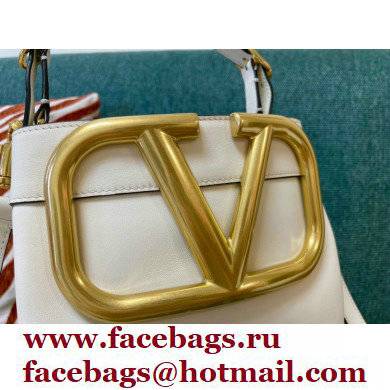 Valentino Supervee Calfskin Handbag White 2021