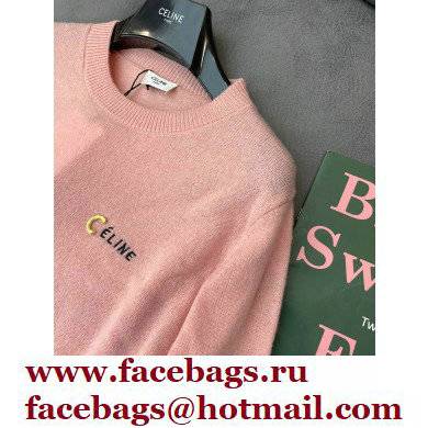 celine logo cashmere sweater pink 2021