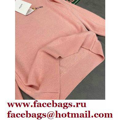 celine logo cashmere sweater pink 2021