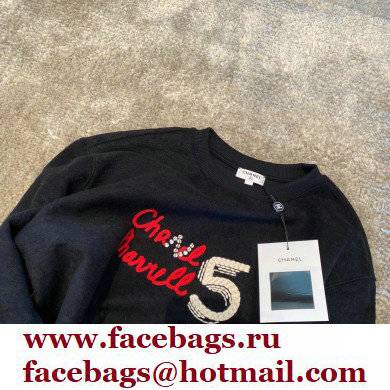 chanel NO.5 cashmere Sweater BLACK 2021