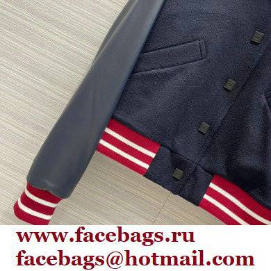 chanel tweed/leather jacket navy blue 2021