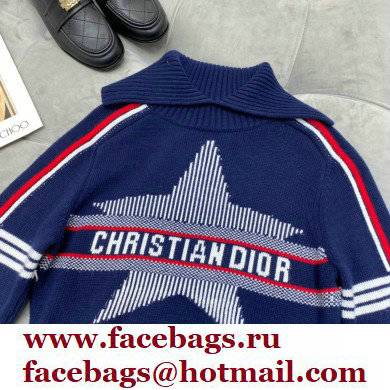 dior DiorAlps Stand Collar Sweater navy blue 2021