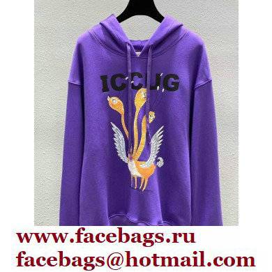 gucci Online Exclusive Freya Hartas ICCUG print sweatshirt purple