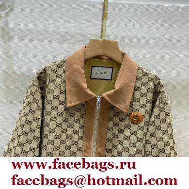 gucci gg canvas coat with colar 2021