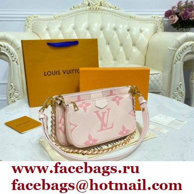 louis vuitton pink Monogram Empreinte leather Multi Pochette Accessoires m45777 - Click Image to Close