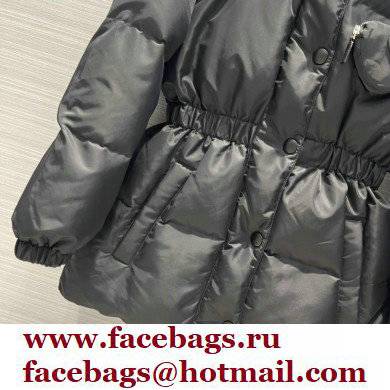 prada Re-Nylon gabardine puffer coat BLACK 2021