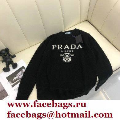 prada logo cashmere sweater black 2021