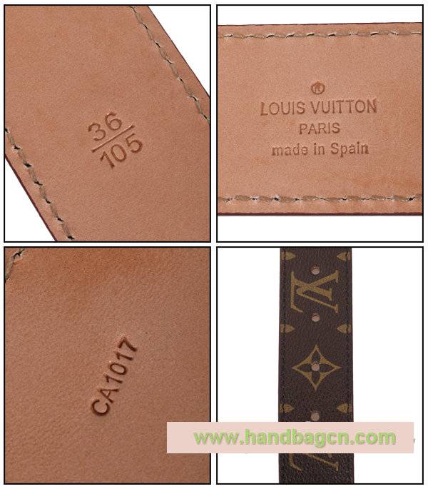 Louis Vuitton Monogram Canvas Leather Belt 1135 - Click Image to Close