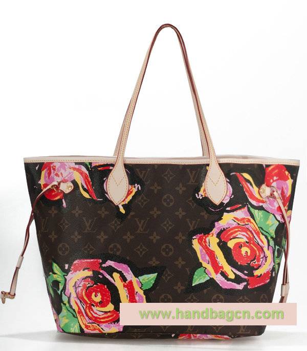 Louis Vuitton Monogram Roses Canvas Neverfull MM m48613 - Click Image to Close