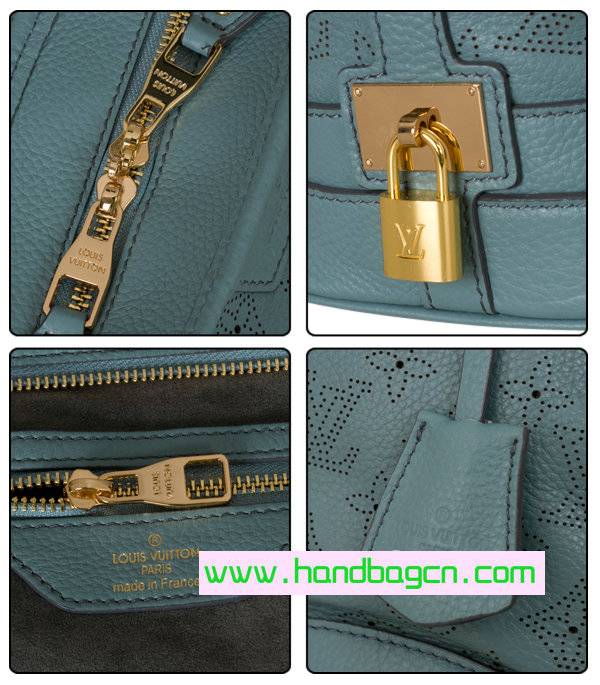 Louis Vuitton Mahina Leather Stellar PM M93176 Blue Calfskin With Gold Hardware