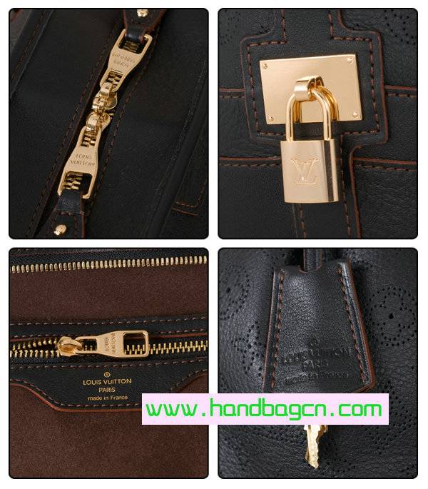 Louis Vuitton Mahina Leather Stellar MM M93178 Black Calfskin With Gold Hardware