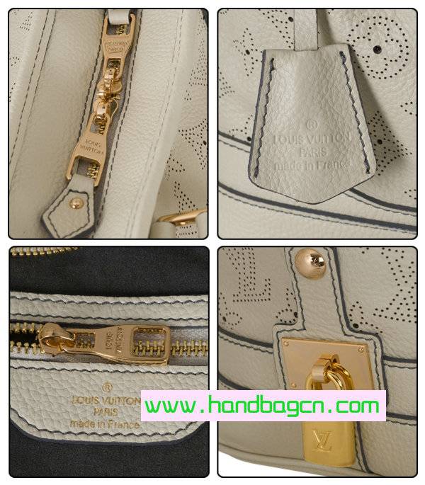 Louis Vuitton Mahina Leather Stellar MM M93178 Cream Calfskin With Gold Hardware