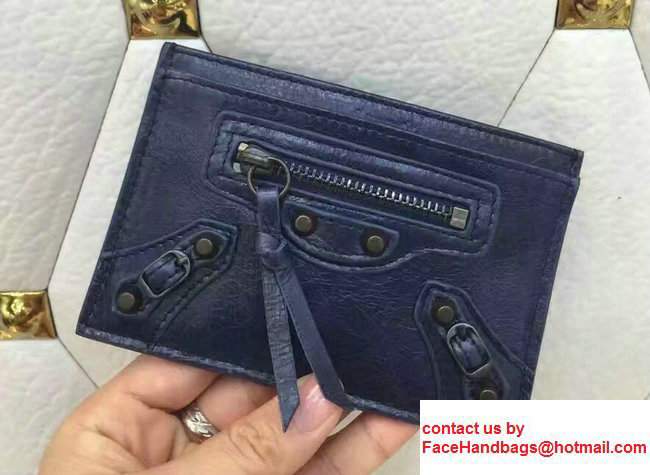 Balenciaga Credit Card Holder Dark Blue - Click Image to Close