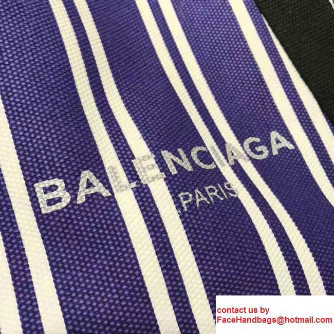 Balenciaga Navy Striped Cabas M Summer Tote Medium Bag Blue 2017