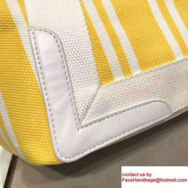 Balenciaga Navy Striped Cabas S Summer Tote Small Bag Yellow 2017
