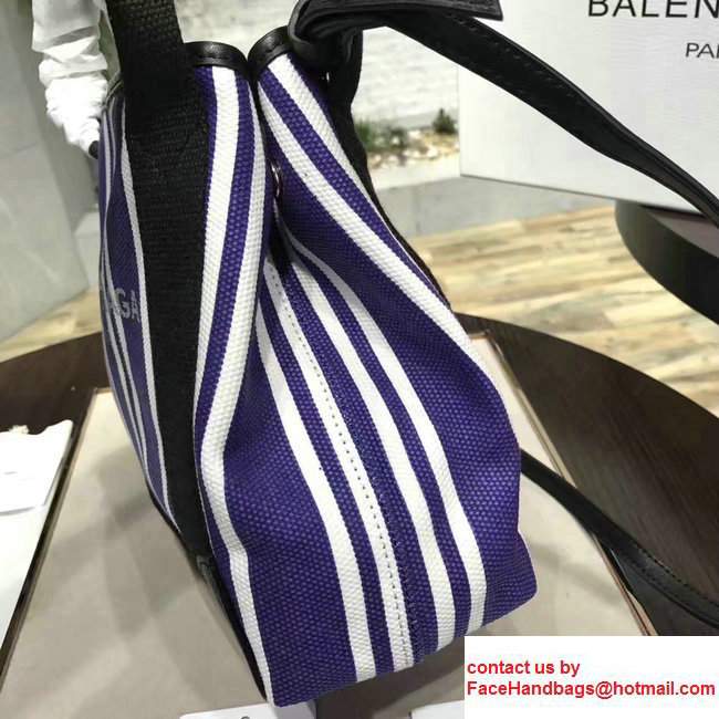 Balenciaga Navy Striped Cabas XS Summer Tote Mini Bag Blue 2017
