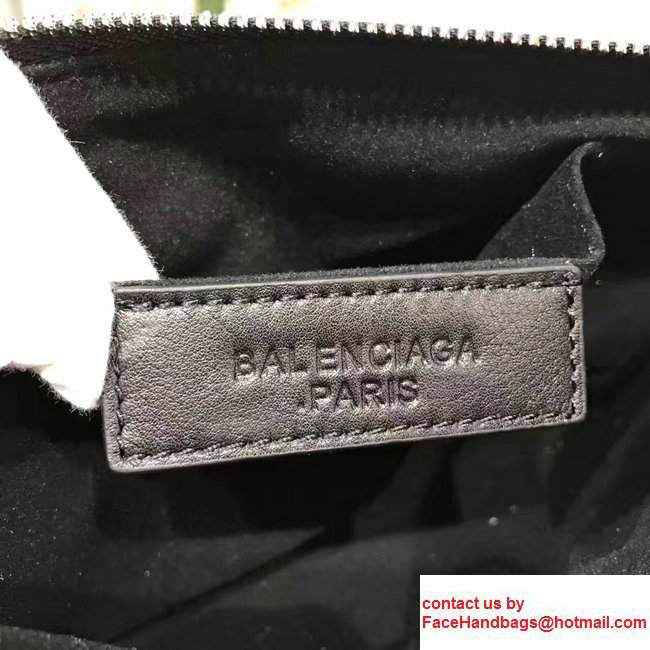Balenciaga Navy Striped Canvas Clip Clutch Pouch Small Bag Red 2017