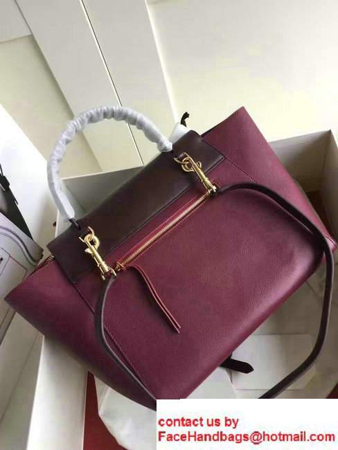 Celine Belt Tote Small Bag in Clemence Leather Burgundy