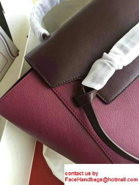 Celine Belt Tote Small Bag in Clemence Leather Burgundy - Click Image to Close
