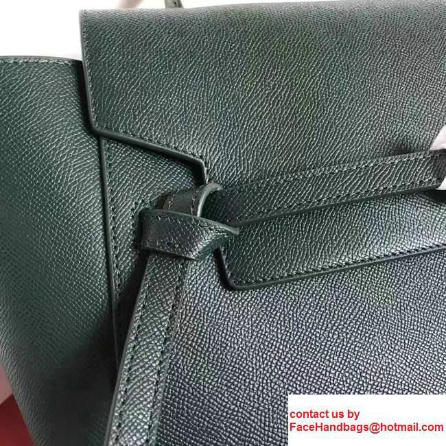 Celine Belt Tote Small Bag in Clemence Leather Dark Green