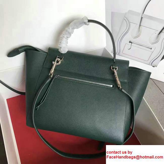 Celine Belt Tote Small Bag in Clemence Leather Dark Green - Click Image to Close