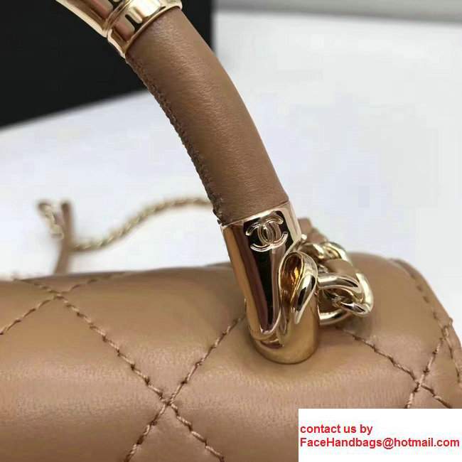 Chanel Carry Chic Small Top Handle Flap Bag A93751 Apricot 2017