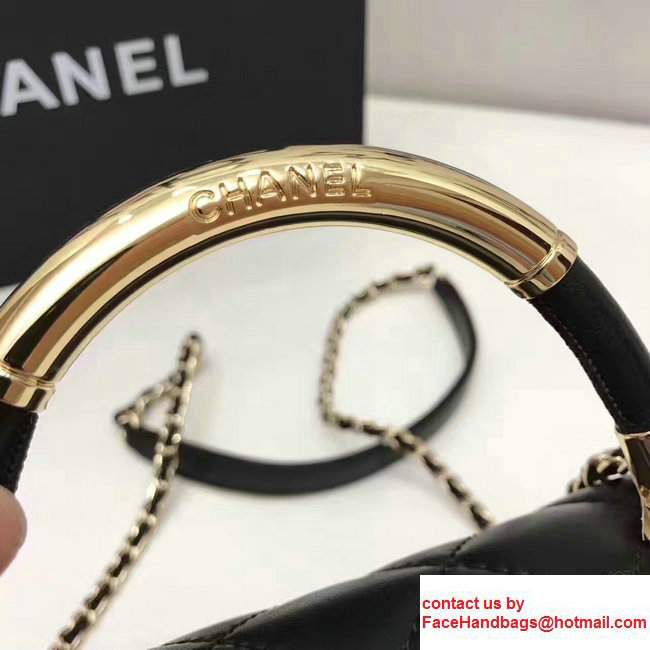 Chanel Carry Chic Small Top Handle Flap Bag A93751 Black 2017 - Click Image to Close