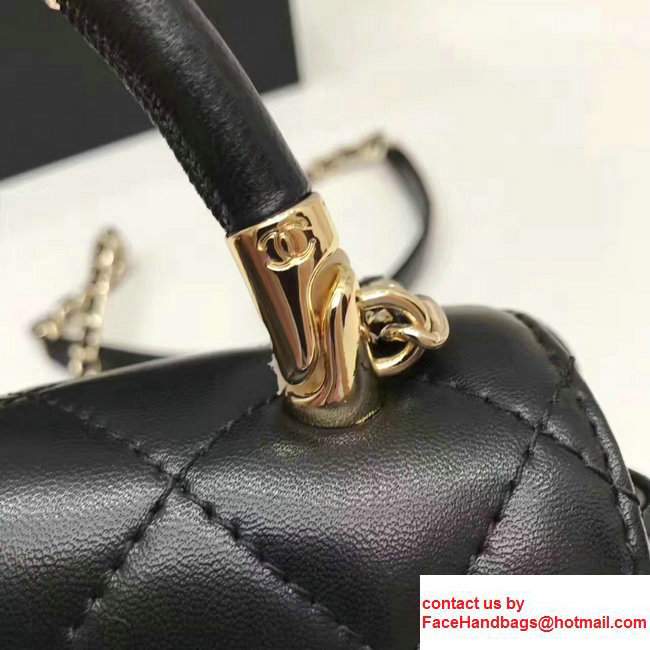 Chanel Carry Chic Small Top Handle Flap Bag A93751 Black 2017