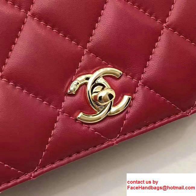 Chanel Carry Chic Small Top Handle Flap Bag A93751 Red 2017