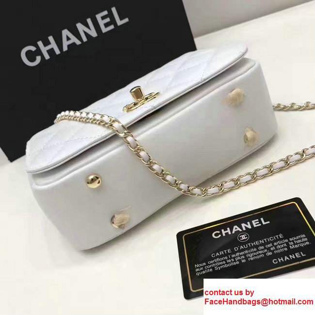 Chanel Carry Chic Small Top Handle Flap Bag A93751 White 2017