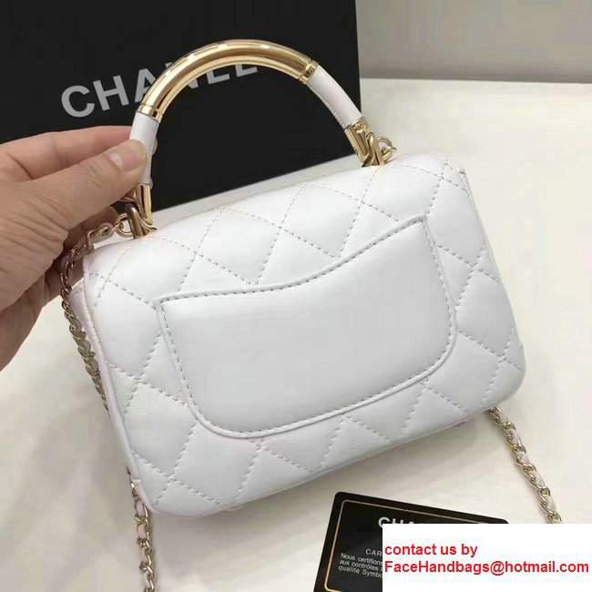 Chanel Carry Chic Small Top Handle Flap Bag A93751 White 2017