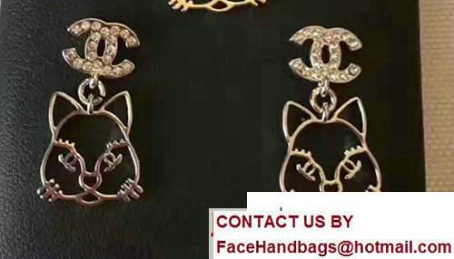 Chanel Cat HeadEarrings - Click Image to Close