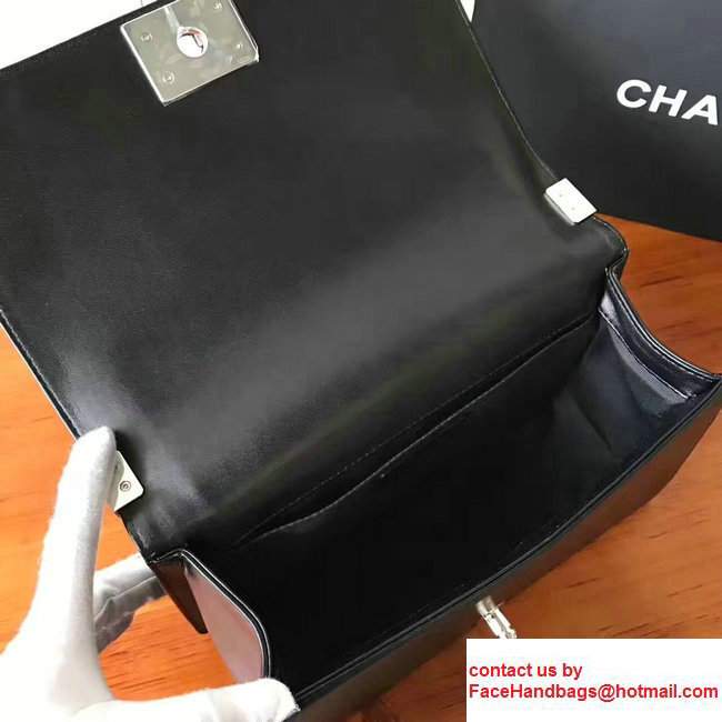 Chanel Chevron Iridescent PVC Medium Boy Flap Bag Black 2017 - Click Image to Close