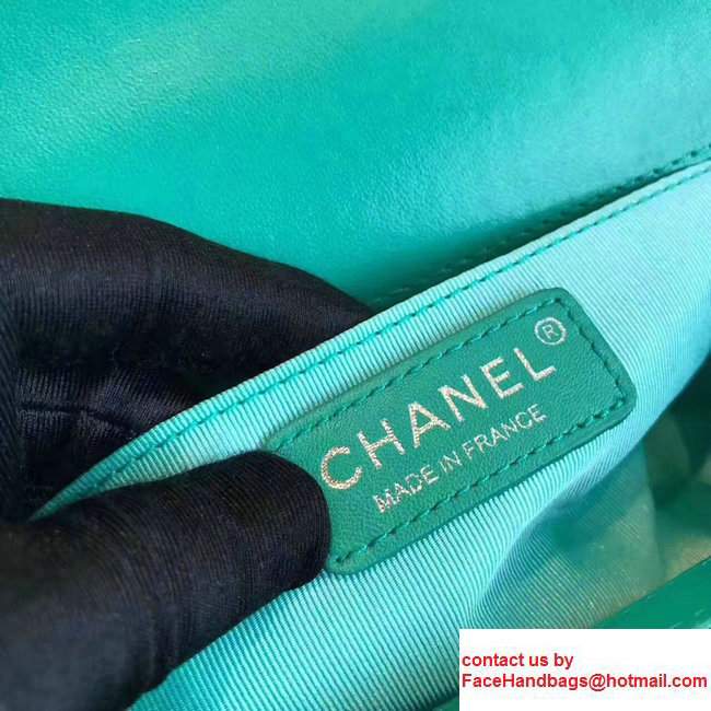 Chanel Chevron Iridescent PVC Medium Boy Flap Bag Green 2017 - Click Image to Close