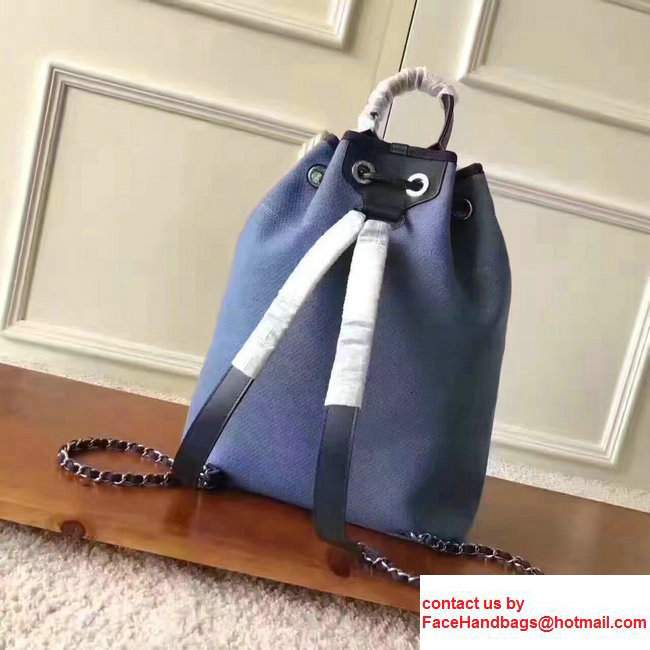 Chanel Deauville Backpack Bag A93787 Light Blue 2017