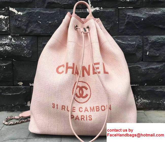 Chanel Deauville Backpack Bag A93787 Light Pink 2017