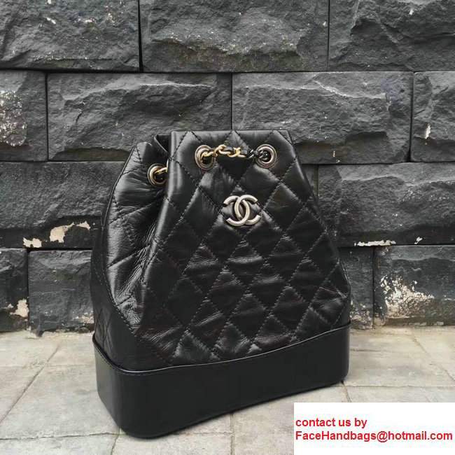 Chanel Gabrielle Backpack Bag A94485 Black 2017 - Click Image to Close