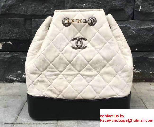 Chanel Gabrielle Backpack Bag A94485 Black/White 2017 - Click Image to Close