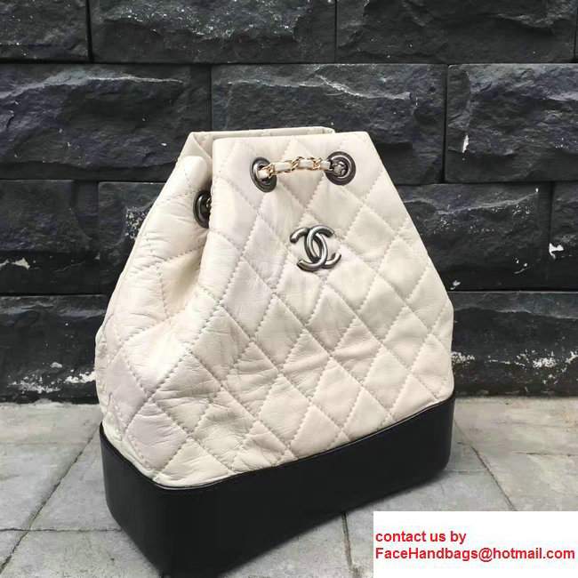 Chanel Gabrielle Backpack Bag A94485 Black/White 2017 - Click Image to Close