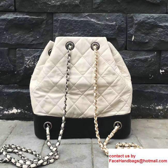 Chanel Gabrielle Backpack Bag A94485 Black/White 2017