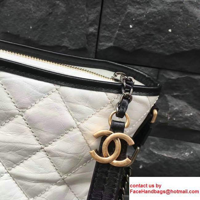 Chanel Gabrielle Medium Hobo Bag A93824 White/Black 2017 - Click Image to Close