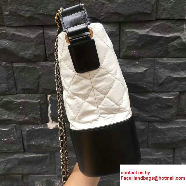 Chanel Gabrielle Medium Hobo Bag A93824 White/Black 2017 - Click Image to Close