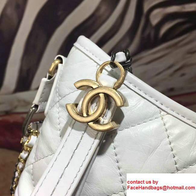 Chanel Gabrielle Small Hobo Bag A91810 White 2017 - Click Image to Close